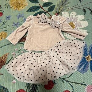 GAP Pink and Black Polka Dot Dress